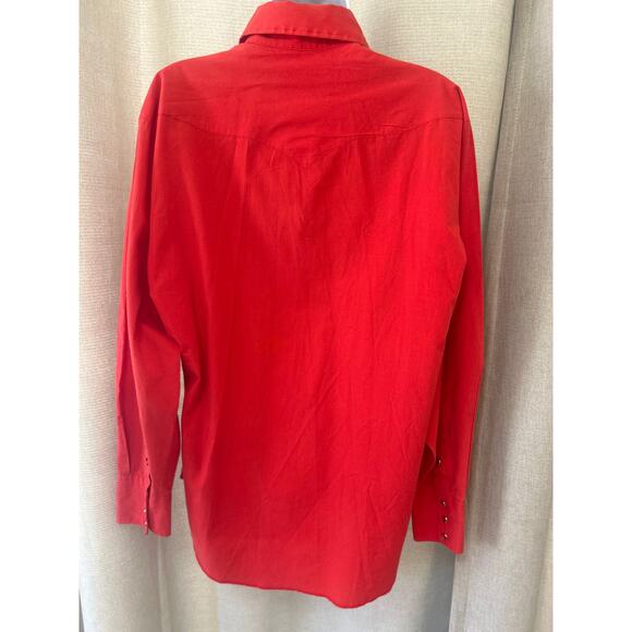 Vtg Panhandle Slim Red Rodeo  Western Shirt, Cowboy Dress Button Up Mens L USA - Picture 5 of 8